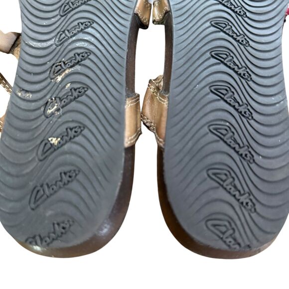 Clarks Bendables Womens Strappy Brown Red Slides Open Toe Sandals Flats Shoes 10 - Picture 14 of 16